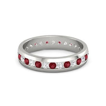 Afbeelding in Gallery-weergave laden, Diamant ronde Ruby Eternity Band 2,50 karaat witgoud 14K - harrychadent.nl
