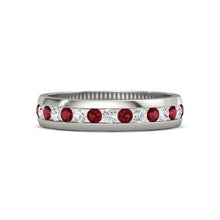 Afbeelding in Gallery-weergave laden, Diamant ronde Ruby Eternity Band 2,50 karaat witgoud 14K - harrychadent.nl
