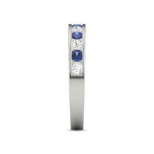 Afbeelding in Gallery-weergave laden, Diamant ronde blauwe saffier band 2,50 karaat witgoud 14K sieraden - harrychadent.nl