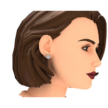 Afbeelding in Gallery-weergave laden, Diamanten Halo Oorknopjes Bruidssieraden