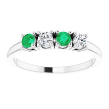 Afbeelding in Gallery-weergave laden, Diamanten band 0,80 karaat groene smaragd dames sieraden Nieuw - harrychadent.nl