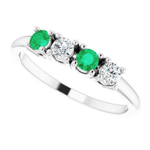 Afbeelding in Gallery-weergave laden, Diamanten band 0,80 karaat groene smaragd dames sieraden Nieuw - harrychadent.nl