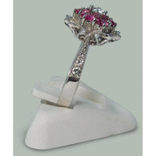 Afbeelding in Gallery-weergave laden, Diamanten en roze saffieren 1,15 ct. Bloem Stijl Ring Wit Goud 18K - harrychadent.nl