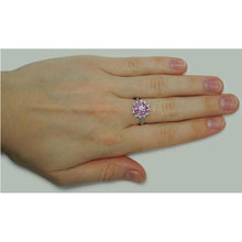 Afbeelding in Gallery-weergave laden, Diamanten en roze saffieren 1,15 ct. Bloem Stijl Ring Wit Goud 18K - harrychadent.nl