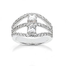 Afbeelding in Gallery-weergave laden, Diamanten gespleten schachtring met accenten 1,40 cts. Sieraden Wit Goud - harrychadent.nl