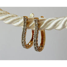 Afbeelding in Gallery-weergave laden, Diamanten oorringen rond 0.5 karaat G/H Si Two Tone Finish - harrychadent.nl