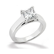 Afbeelding in Gallery-weergave laden, Diamanten prinses geslepen solitaire ring 1,51 ct. Witgouden 14K sieraden - harrychadent.nl