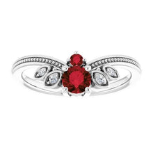 Afbeelding in Gallery-weergave laden, Diamanten ring antieke stijl 1 karaat Milgrain sieraden edelsteen - harrychadent.nl