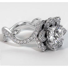 Afbeelding in Gallery-weergave laden, Diamanten ring lotusbloem 2,50 karaat 4 tanden wit goud - harrychadent.nl