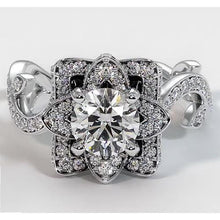 Afbeelding in Gallery-weergave laden, Diamanten ring lotusbloem 2,50 karaat 4 tanden wit goud - harrychadent.nl