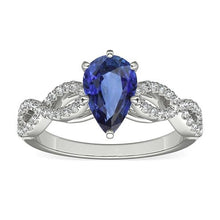 Afbeelding in Gallery-weergave laden, echte round saffier 3.50karaat ring vooraanzicht