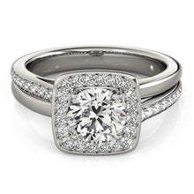 Afbeelding in Gallery-weergave laden, Diamanten verlovingsring 1,50 karaat dubbele schacht Halo wit goud 14K - harrychadent.nl
