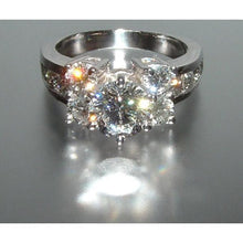 Afbeelding in Gallery-weergave laden, Diamanten verlovingsring en band set 4.76 karaat witgoud 14K - harrychadent.nl