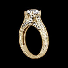 Afbeelding in Gallery-weergave laden, Diamanten verlovingsring in antieke stijl 1,43 karaat geel goud 14K - harrychadent.nl