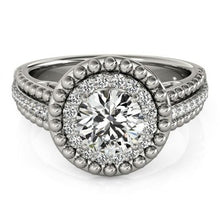 Afbeelding in Gallery-weergave laden, Diamanten verlovingsring in antieke stijl 2 karaat witgoud 14K - harrychadent.nl