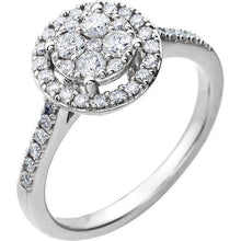 Afbeelding in Gallery-weergave laden, Diamond Halo kathedraal setting verlovingsring dames sieraden