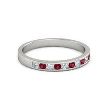 Afbeelding in Gallery-weergave laden, Diamond Ruby trouwdag band 1 karaat - harrychadent.nl