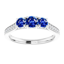 Afbeelding in Gallery-weergave laden, Diamond Sapphire Ring 1.10 Karaats Claw Prong Setting Vrouwen Sieraden - harrychadent.nl
