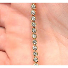 Afbeelding in Gallery-weergave laden, Diamond Tennis Armband Vrouwen Bezel Set 5 Karaat Geel Gouden Sieraden - harrychadent.nl
