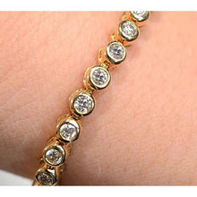 Afbeelding in Gallery-weergave laden, Diamond Tennis Armband Vrouwen Bezel Set 5 Karaat Geel Gouden Sieraden - harrychadent.nl