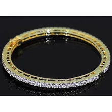 Afbeelding in Gallery-weergave laden, Diamond Women Bangle 4 karaat geel goud 14K sieraden Nieuw - harrychadent.nl
