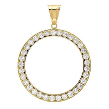 Afbeelding in Gallery-weergave laden, Dollar Diamond Bezel hanger 2 karaat geel goud (munt niet inbegrepen) - harrychadent.nl