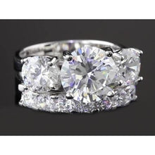Afbeelding in Gallery-weergave laden, Drie-Stone 5 Karaat Ronde Jubileum Ring Set Wit Goud 14K - harrychadent.nl