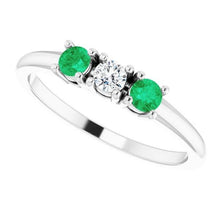 Afbeelding in Gallery-weergave laden, Drie stenen diamanten ring 0,60 karaat 4 griffen instelling vrouwen sieraden - harrychadent.nl