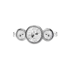 Afbeelding in Gallery-weergave laden, Drie stenen ronde ring set diamanten ring oude Europese 1,75 karaat - harrychadent.nl