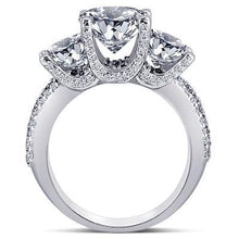 Afbeelding in Gallery-weergave laden, Drie stenen verlovingsring Pave Diamonds 4,75 karaat goud wit 14K - harrychadent.nl