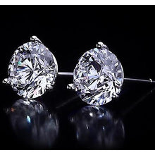 Afbeelding in Gallery-weergave laden, Driepuntige Stud oorbel ronde diamant 2,50 karaat sieraden - harrychadent.nl