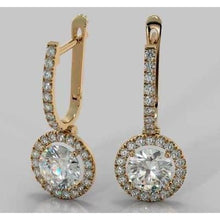 Afbeelding in Gallery-weergave laden, Druppel oorbellen ronde diamant 4,50 karaat - harrychadent.nl