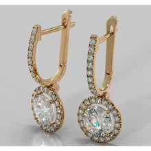 Afbeelding in Gallery-weergave laden, Druppel oorbellen ronde diamant 4,50 karaat - harrychadent.nl