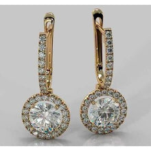 Afbeelding in Gallery-weergave laden, Druppel oorbellen ronde diamant 4,50 karaat - harrychadent.nl