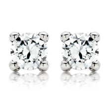 Afbeelding in Gallery-weergave laden, Echt Diamond Stud Earring 3 Karaats Viertanden Set Witgouden Sieraden