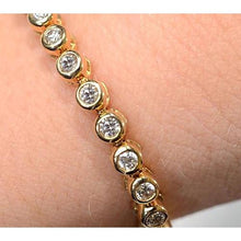 Afbeelding in Gallery-weergave laden, Echt Diamond Tennis Armband Vrouwen Bezel Set 5 Karaat Geel Gouden Sieraden - harrychadent.nl