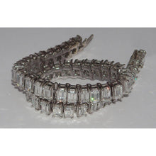 Afbeelding in Gallery-weergave laden, Echte 22,50 karaat Smaragd Geslepen Diamanten Tennisarmband Wit Goud 14K - harrychadent.nl