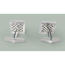 Afbeelding in Gallery-weergave laden, Extra grote manchetknopen 2 Cm X 2 Cm 8 Ct Diamant Wg Herenaccessoires - harrychadent.nl