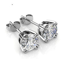 Afbeelding in Gallery-weergave laden, F Vs1 sprankelende 3 ct ronde geslepen diamanten dames oorbel wit goud - harrychadent.nl