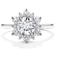 Afbeelding in Gallery-weergave laden, Fonkelende diamanten Halo-verlovingsring 2.90 karaat witgoud 14K - harrychadent.nl