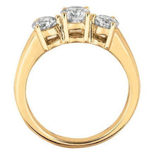 Afbeelding in Gallery-weergave laden, Geel goud 1,75 karaat diamanten 3 stenen jubileum ringjuwelen - harrychadent.nl