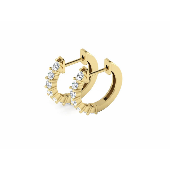 Geel gouden hoepel oorbellen ronde diamanten Prong 0,75 inch 2,10 karaat - harrychadent.nl