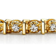 Afbeelding in Gallery-weergave laden, Geelgouden 14K Echt Diamanten Basis Tennisarmband 2 Karaat