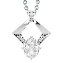 Afbeelding in Gallery-weergave laden, Gouden sieraden diamanten hanger rond en ovaal oud geslepen 4 karaat 14K - harrychadent.nl