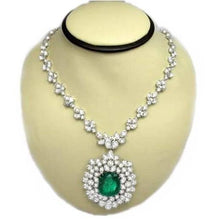 Afbeelding in Gallery-weergave laden, Groene smaragd en Diamanten 79,16 ct ketting 16" wit goud 14k - harrychadent.nl