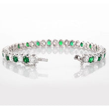 Afbeelding in Gallery-weergave laden, Groene smaragd en diamanten tennisarmband 33,25 karaat damessieraden - harrychadent.nl