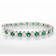 Afbeelding in Gallery-weergave laden, Groene smaragd en diamanten tennisarmband 33,25 karaat damessieraden - harrychadent.nl