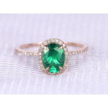 Afbeelding in Gallery-weergave laden, Groene smaragd en diamanten trouwring 5,45 karaat - harrychadent.nl