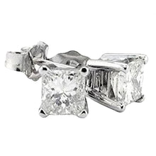 Afbeelding in Gallery-weergave laden, Grote 6 karaat prinses diamanten oorknopjes paar goud - harrychadent.nl