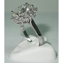 Afbeelding in Gallery-weergave laden, Grote ovale bloem stijl diamanten halo ring 4.75 karaat dames wit goud 14K sieraden - harrychadent.nl